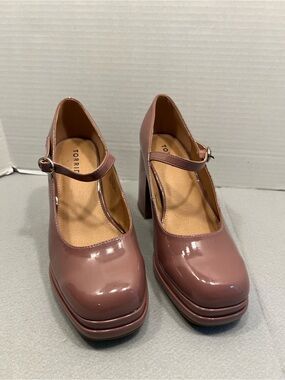 Torrid Mary Jane Heels Chunky Rose Patent Size 9.5 WW